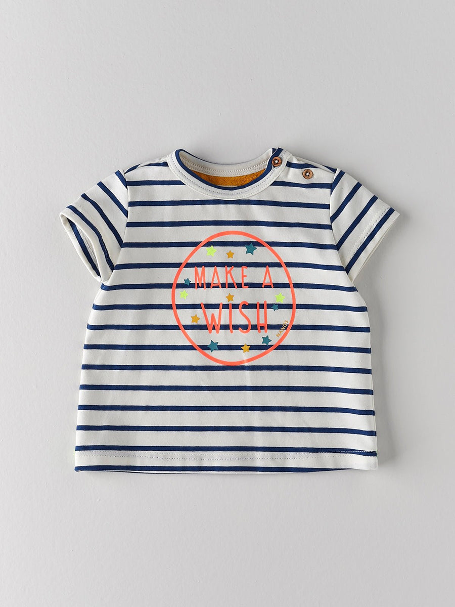 Baby Boy's Deep Blue Striped T-Shirt - nanoshouston
