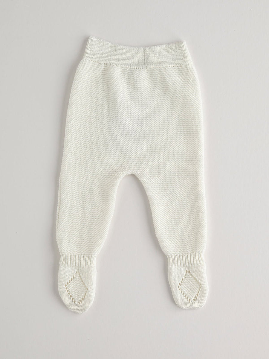 Baby Boys Ecru Knitted Legging - nanoshouston