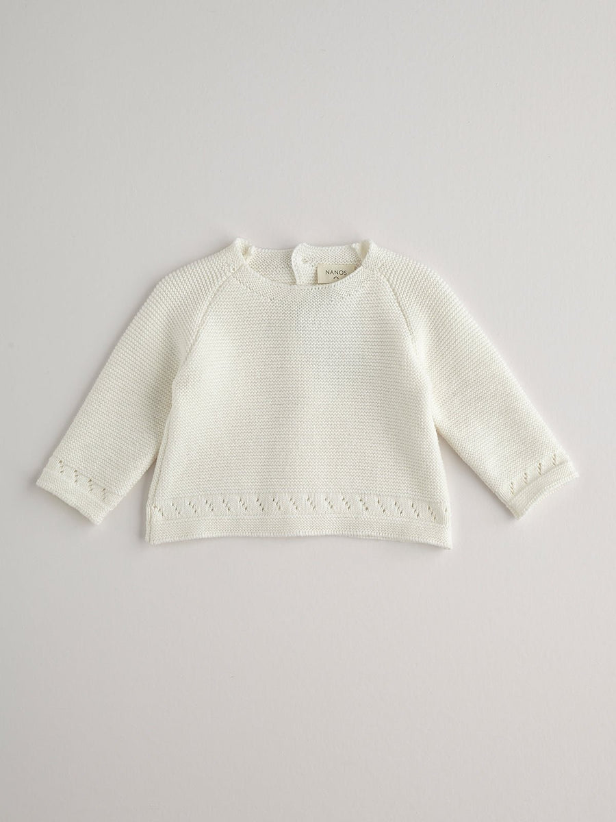 Baby Boys Ecru Knitted Sweater - nanoshouston