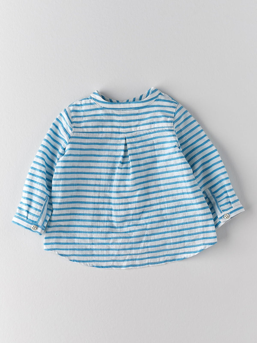 Baby Boy's Striped Turquoise Shirt - nanoshouston
