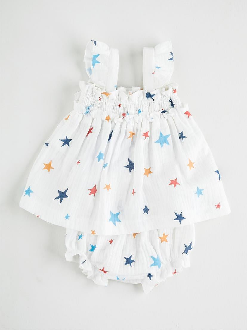 Baby Girl's Ecru Star Dress - nanoshouston