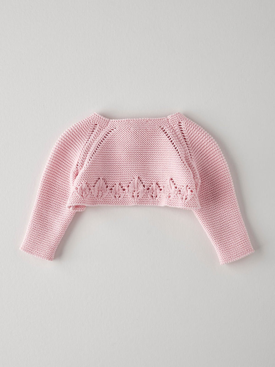 Baby Girl's Knitted Pink Cardigan - nanoshouston