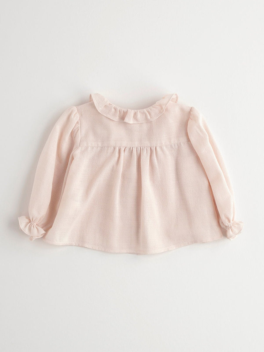 Baby girl's long sleeve pink blouse - nanoshouston