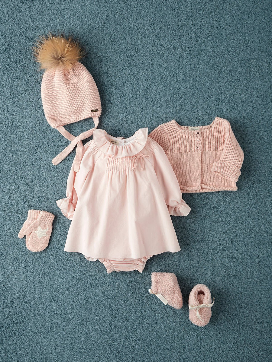 Baby girl's pink corduroy dress - nanoshouston
