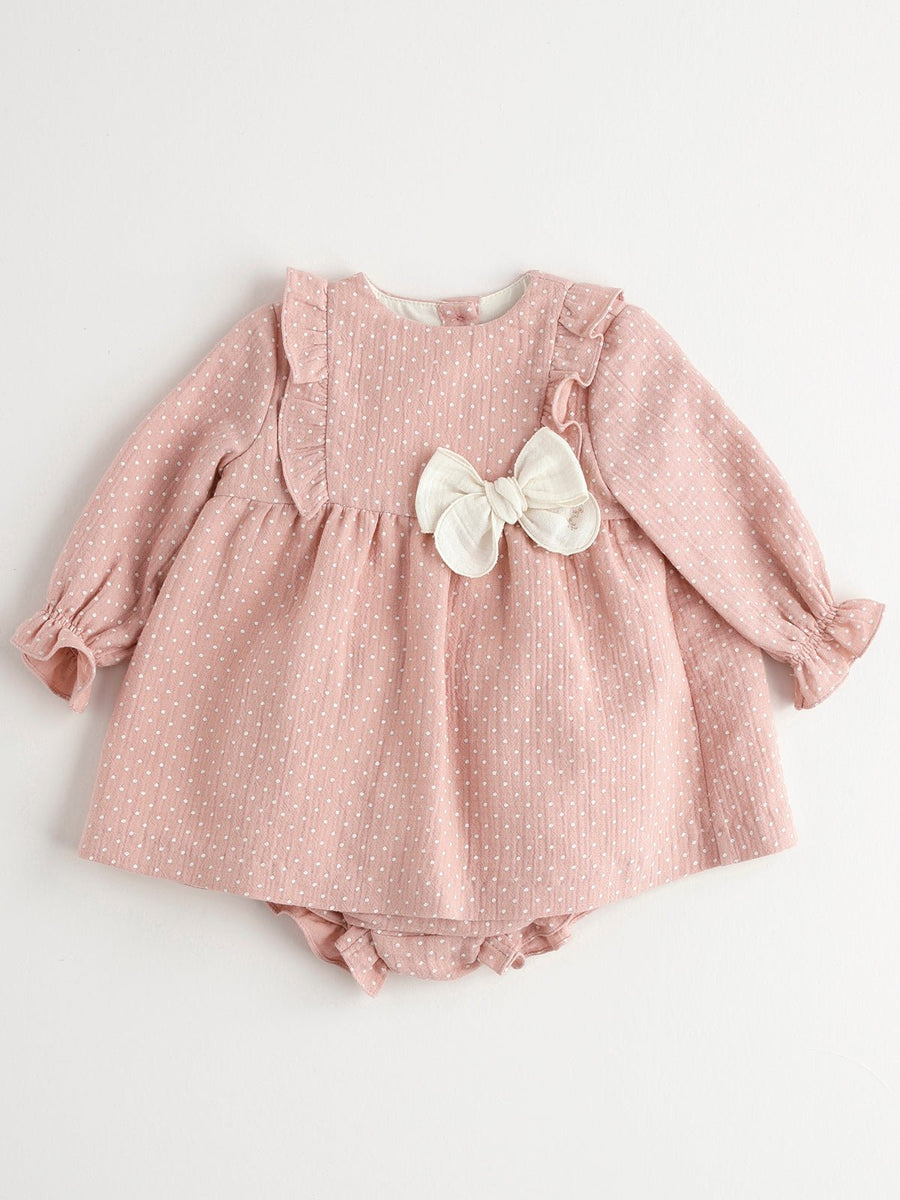 Baby girl's polka dot pink dress - nanoshouston