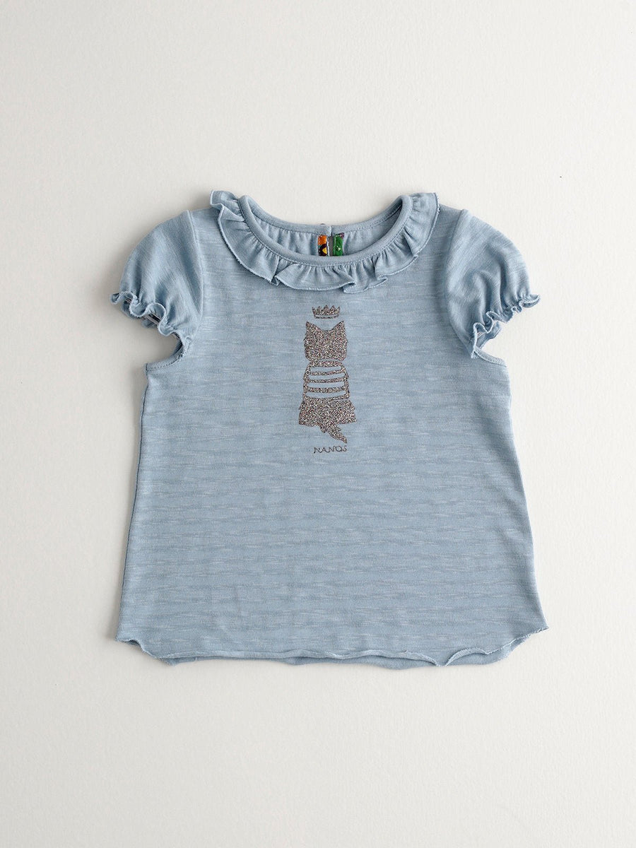 Girl's Blue Cat T-Shirt