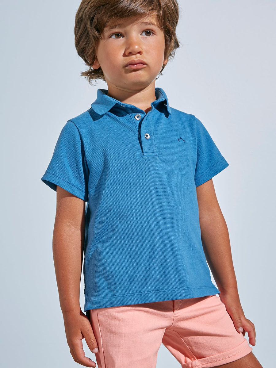 Boy's Blue Cotton Polo