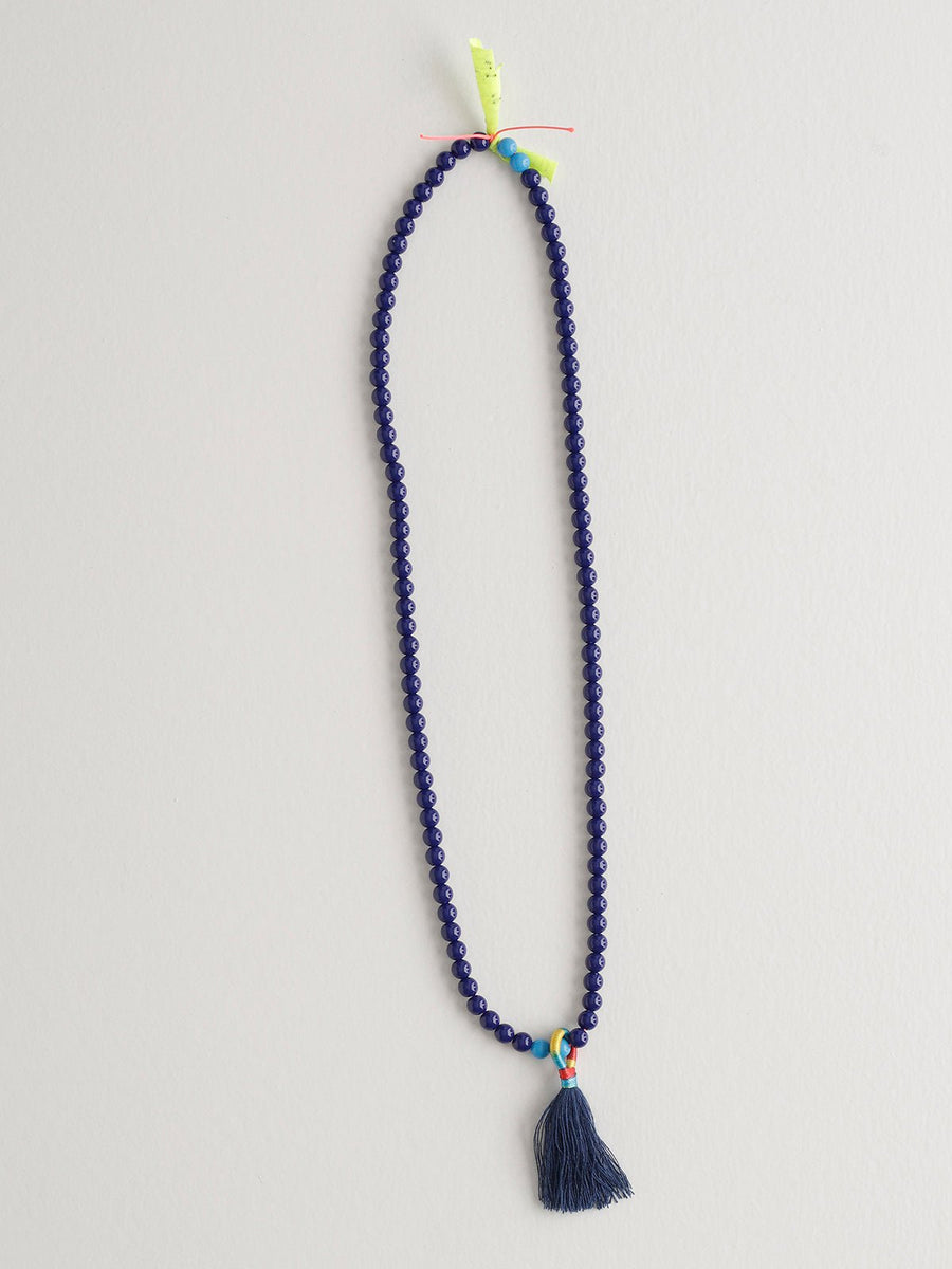 Girl's Blue Necklace with Tassel