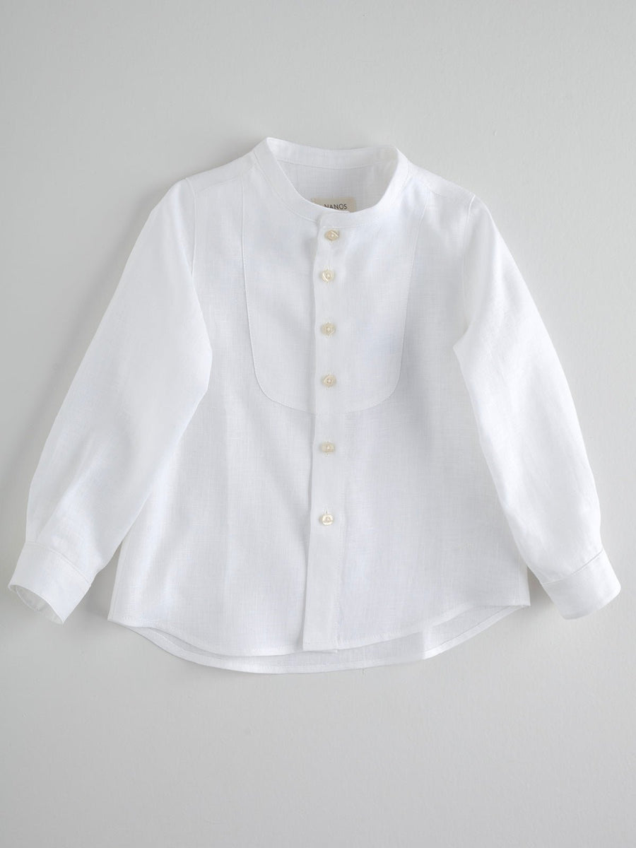 Ecru Linen Button Down Shirt - nanoshouston