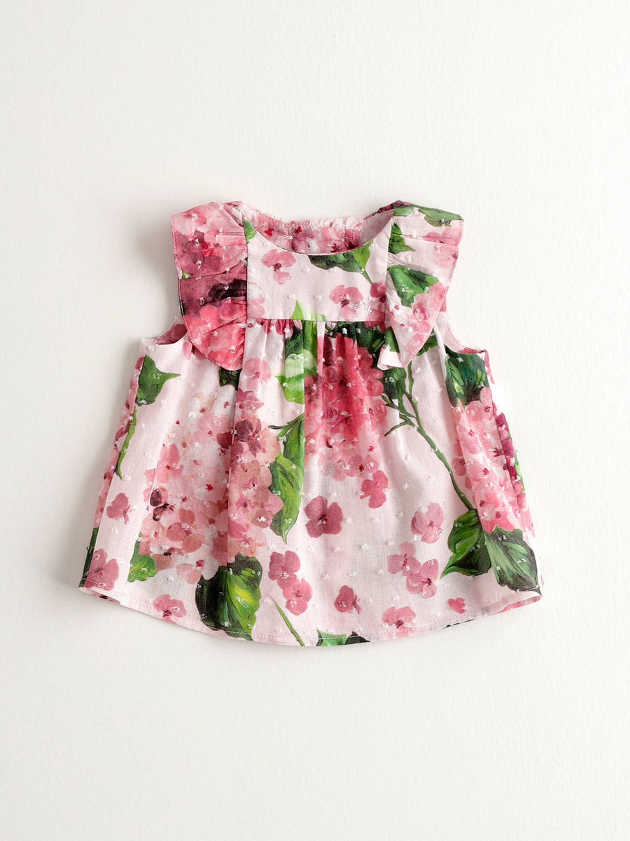 Baby Girl's Floral Ruffle Sleeves Dress