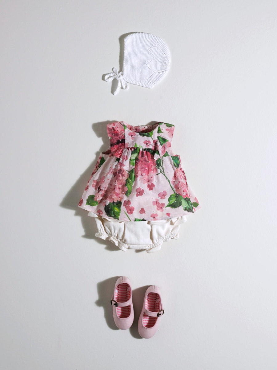 Baby Girl's Floral Ruffle Sleeves Dress