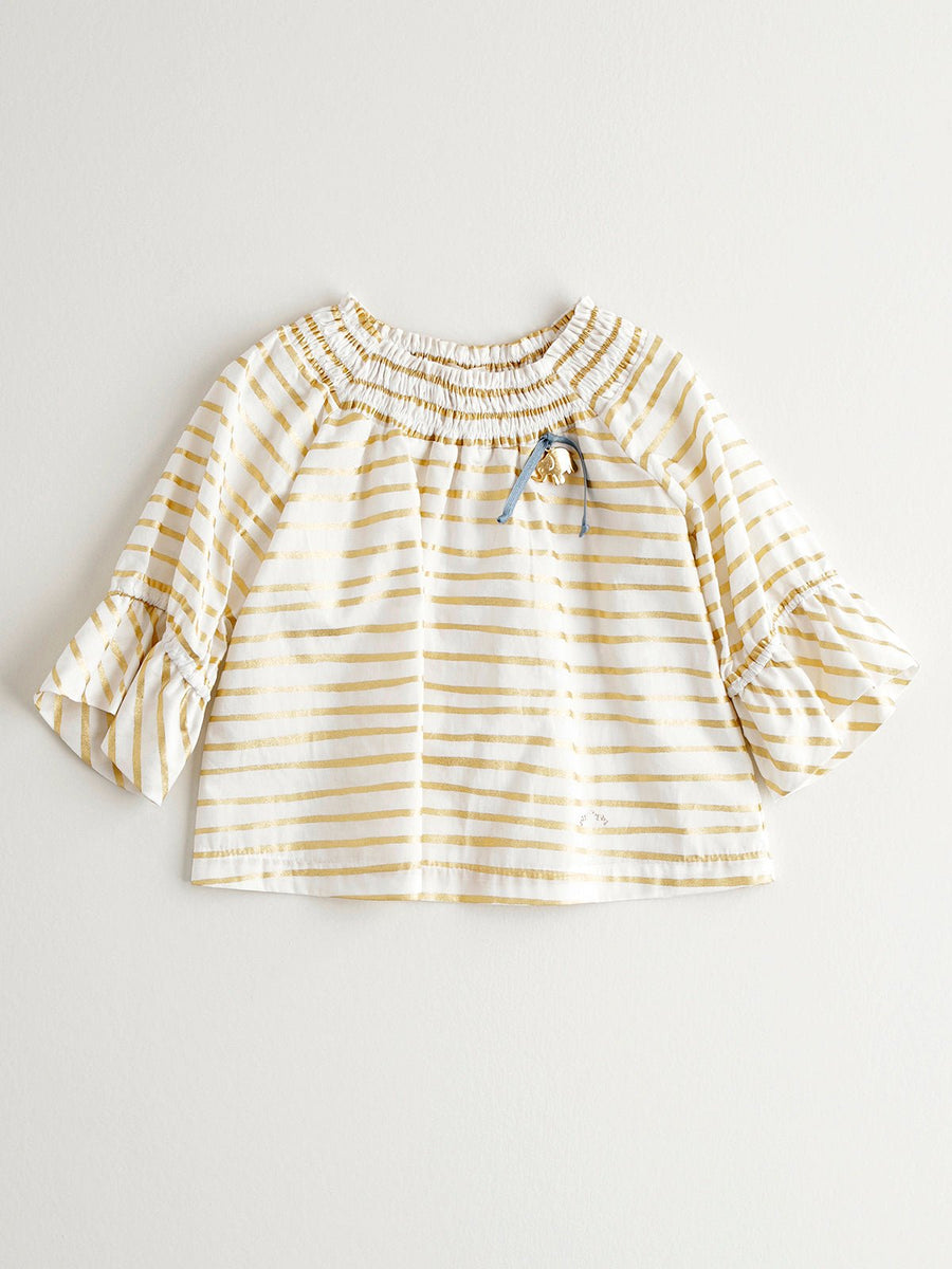 Girl's Gold Striped Blouse