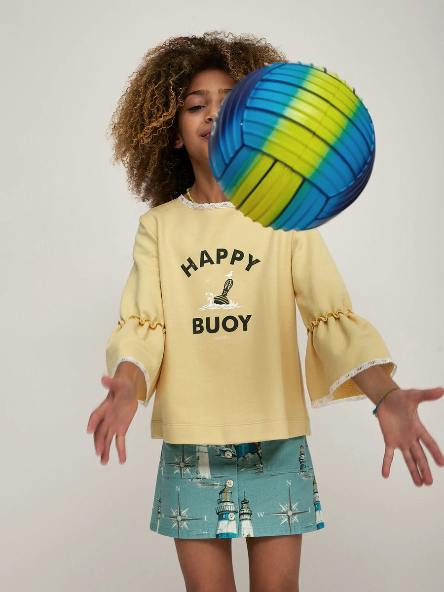 Girl's Happy Buoy Printed Sweatshirt