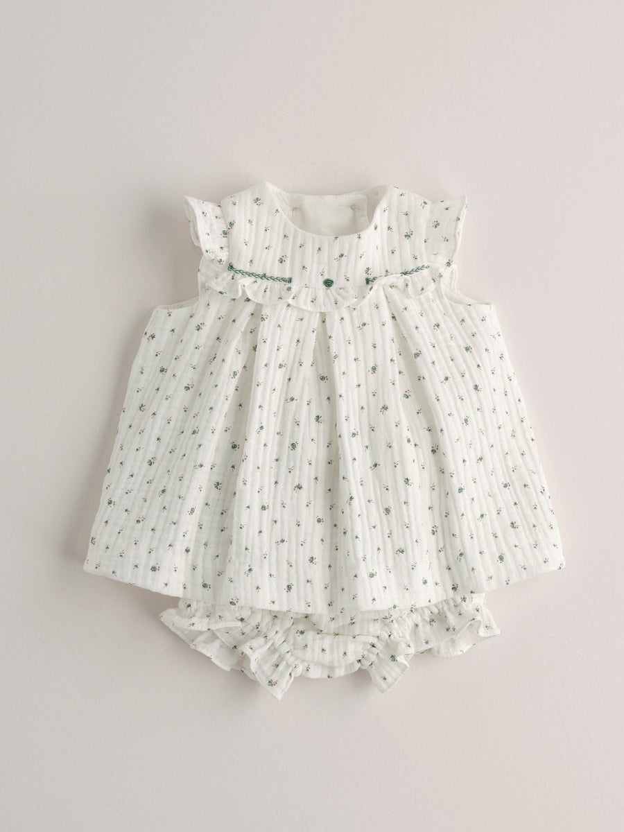 Baby Girl's Ivory Flower Print Dress