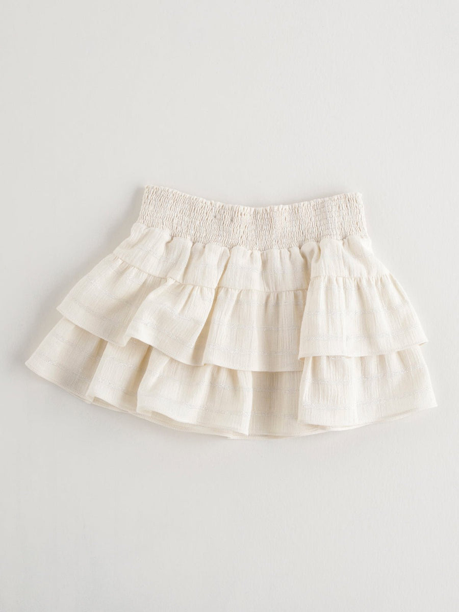 Girl's Ivory Layered Skirt