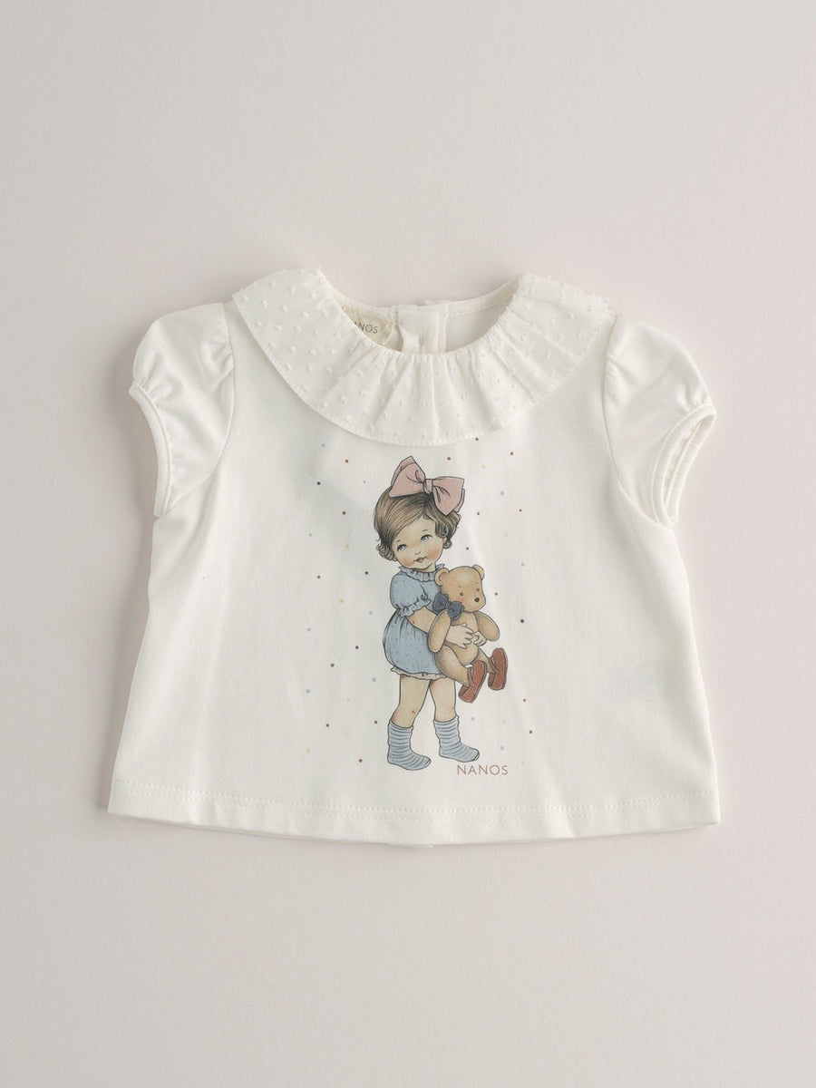 Baby Girl's Ivory Printed T-Shirt