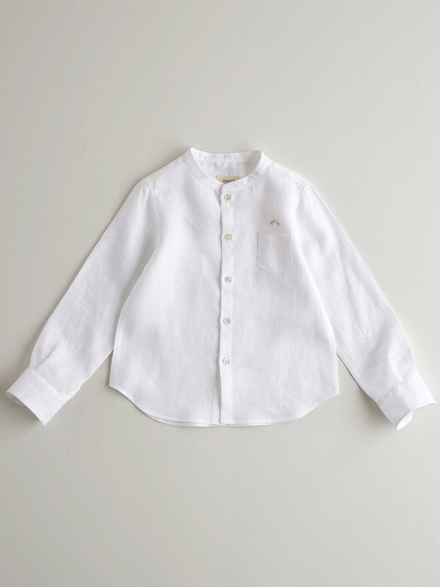 Boy's Long Sleeve Ivory Button Shirt