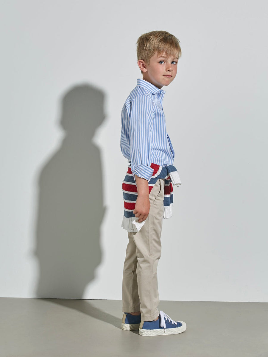 Boy's Long Sleeve Striped Button Down Shirt