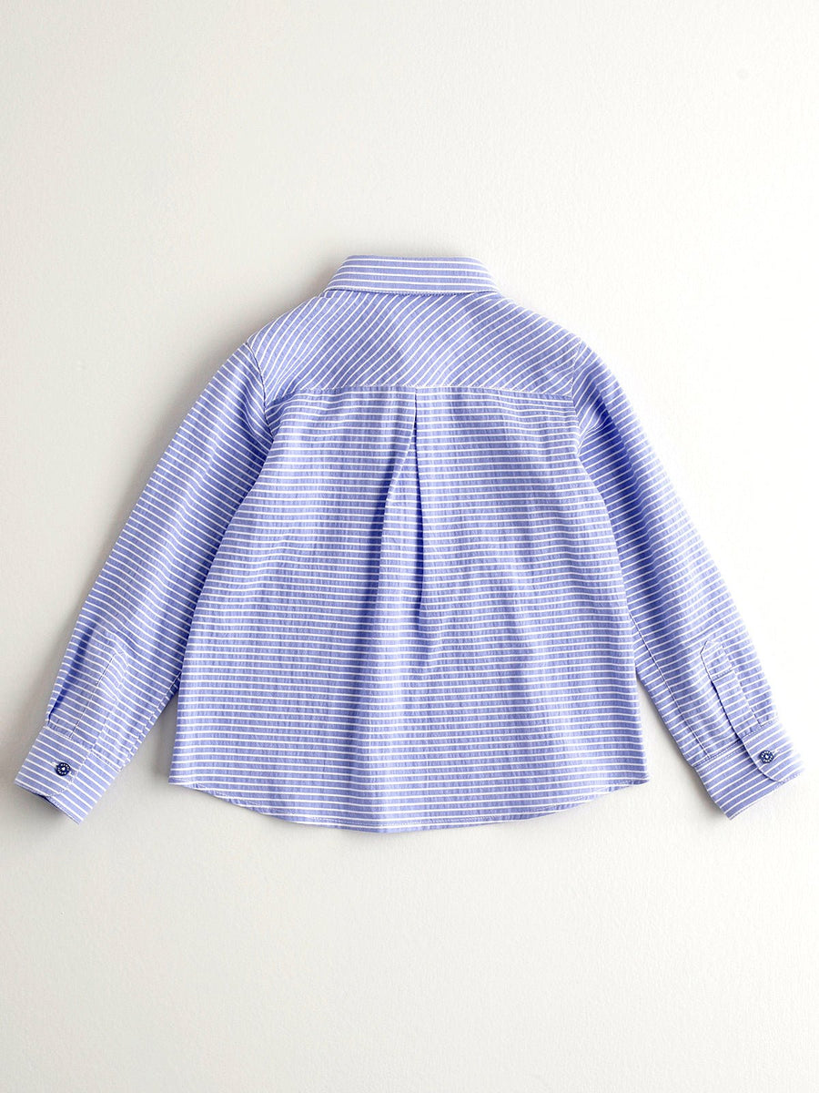 Boy's Long Sleeve Striped Pocket Shirt