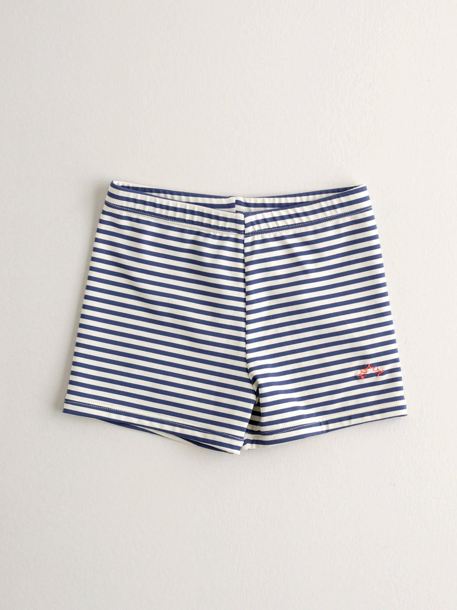 Navy Striped Cotton Shorts - nanoshouston