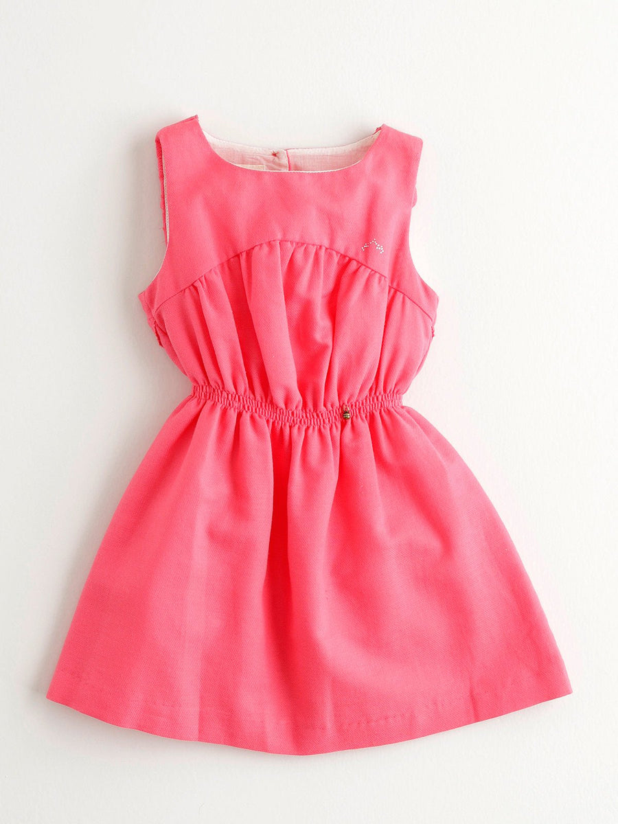 Girl's Pink Cotton Dress