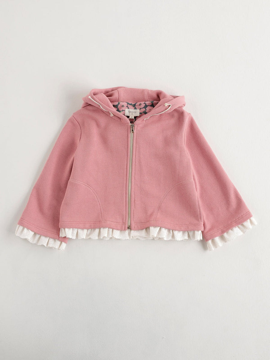 Pink Hooded Zipper Sweatshirt - nanoshouston