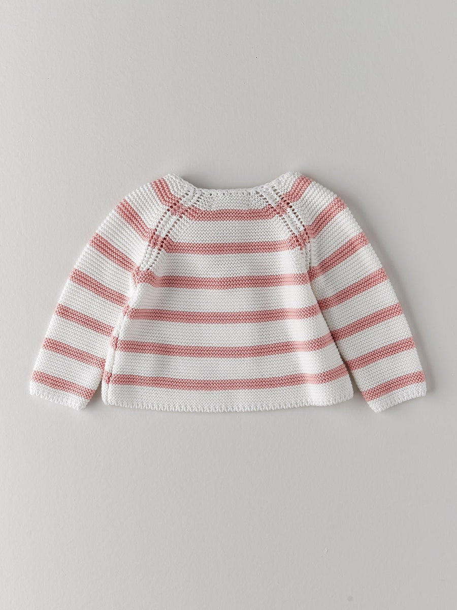 Pink Striped Cardigan - nanoshouston