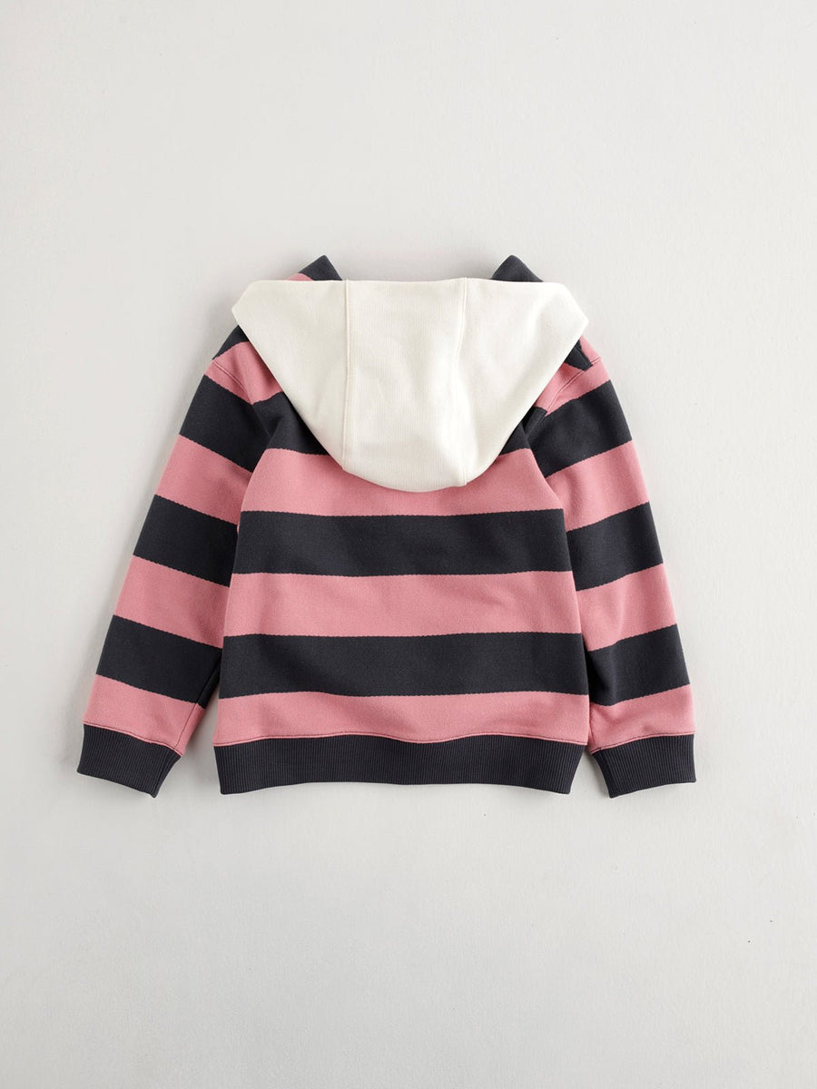 Boy's Striped Hooded Sweatshirt