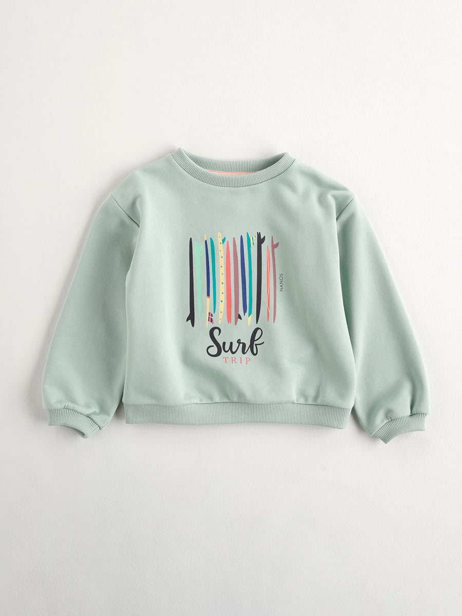 Girl's Surf Printed Sweatshirt