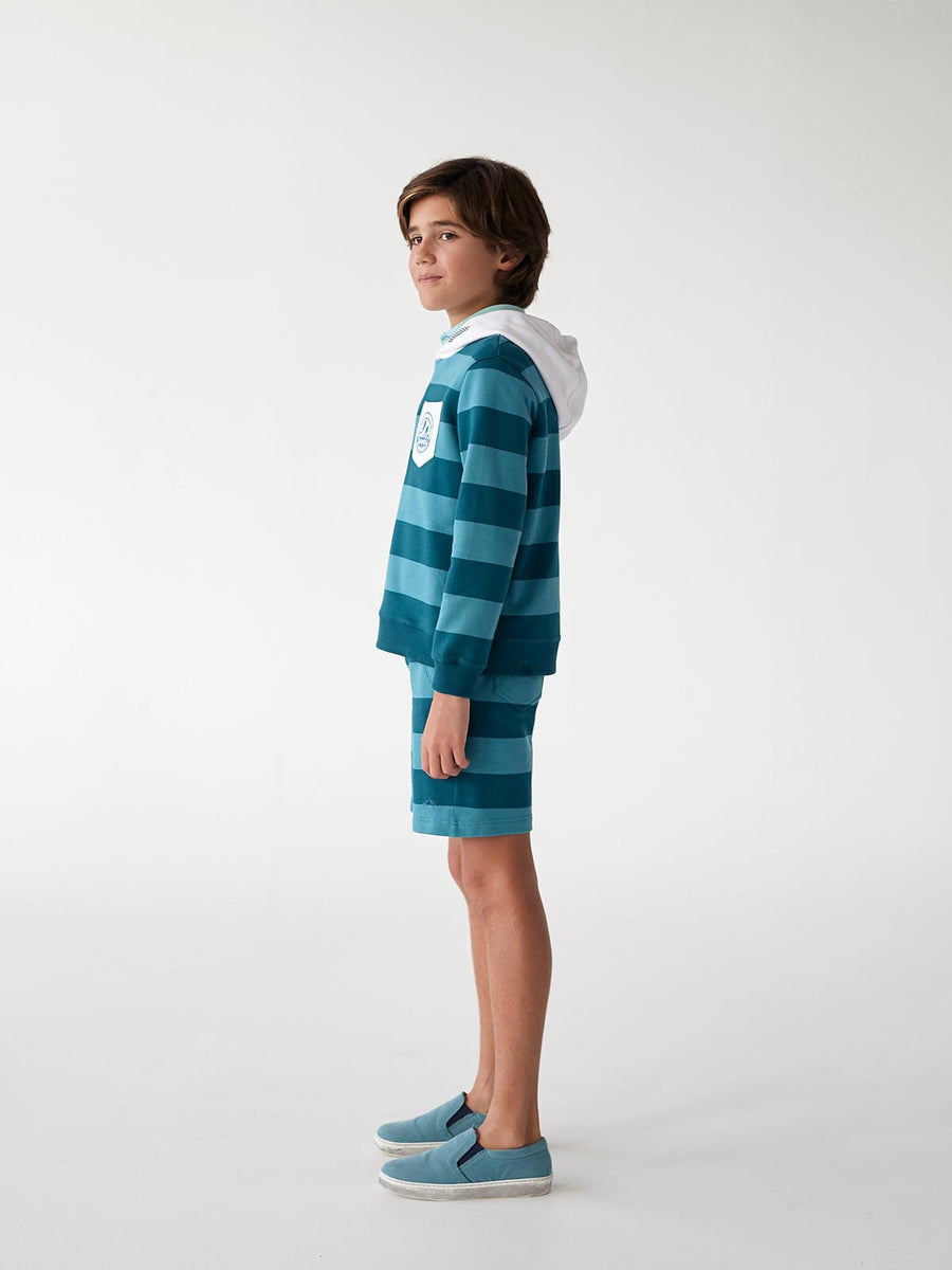 Turquoise Striped Sweatshirt - nanoshouston