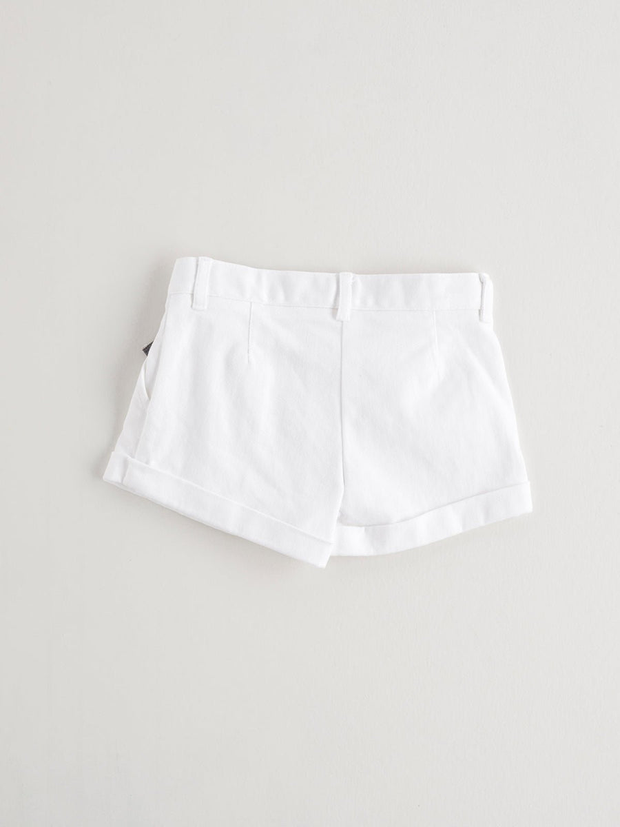 Girl's White Bow Detail Shorts