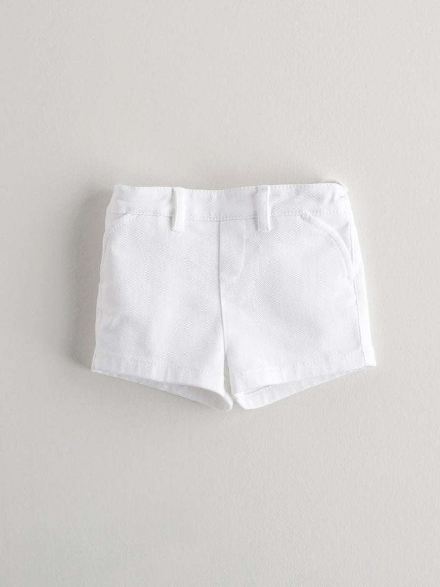 Baby Boy's White Cotton Shorts