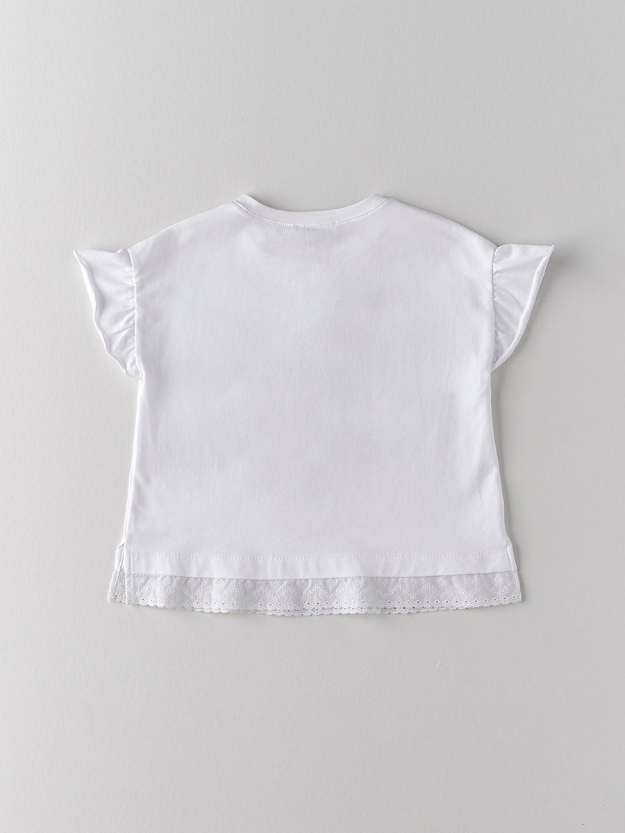 White Detailed T-Shirt - nanoshouston