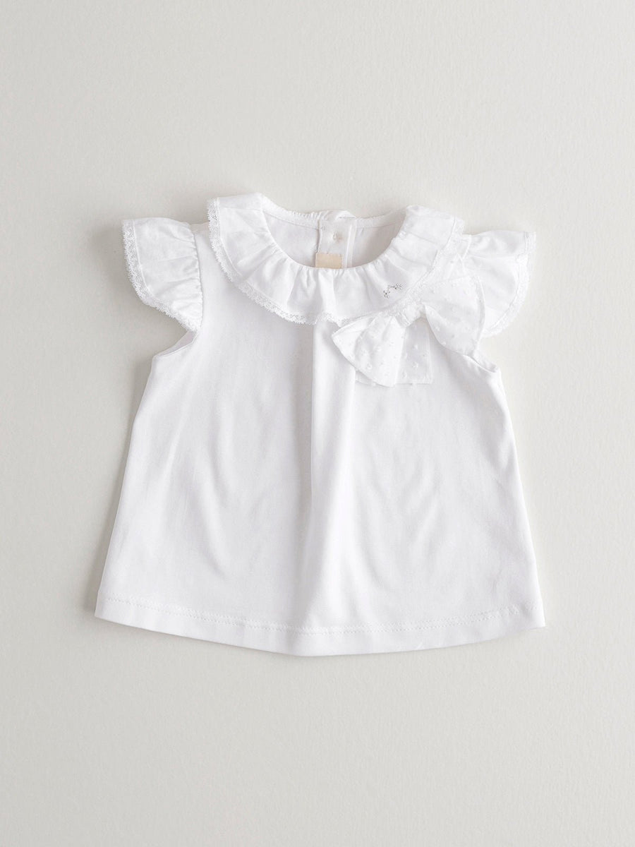 Baby Girl's White Ruffle Sleeves Dress