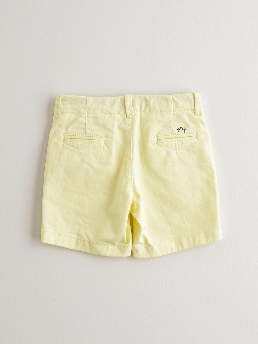 Boy's Yellow Pockets Cotton Shorts